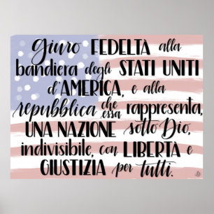 Pledge of Allegiance in Italian Poster