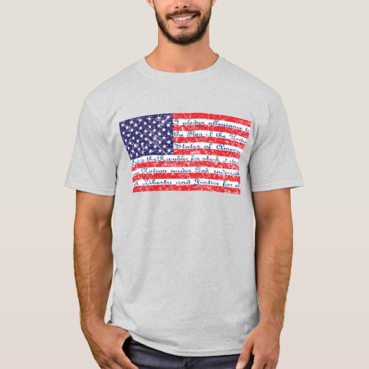 Pledge of Allegience USA Flag T-shirt (Voorkant)