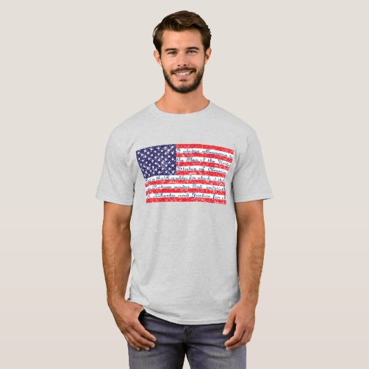 Pledge of Allegience USA Flag T-shirt (Voorkant volledig)