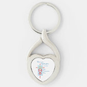 Pleegdochter, Eerste Heilige Communie, Turquoise Sleutelhanger (Voorkant)
