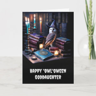 Pleegdochter Prettig Halloween met Uil Magische Bo Kaart