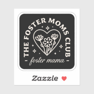 Pleegzorg moeders club steungroep zwart sticker