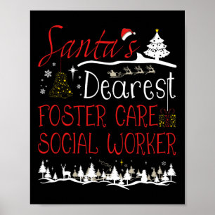 Pleegzorg Sociaal Werker Kerstbaan Schattig Kerstf Poster