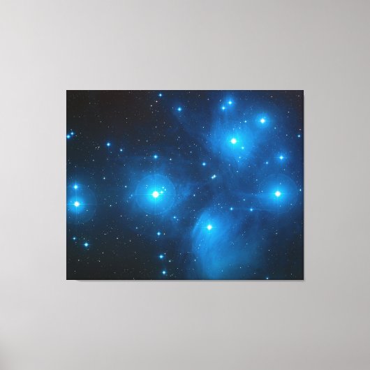Pleiades Astro Oujda asterisme blauwe ster cluster Canvas Afdruk (Voorkant)