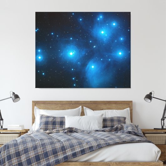 Pleiades Astro Oujda asterisme blauwe ster cluster Canvas Afdruk (Insitu (Slaapkamer))