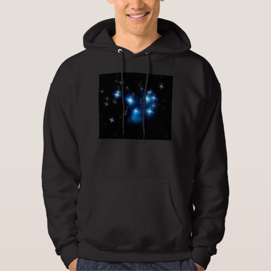 Pleiades Blue Star-cluster Hoodie (Voorkant)