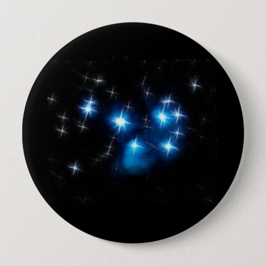 Pleiades Blue Star-cluster Ronde Button 4,0 Cm (Voorkant)
