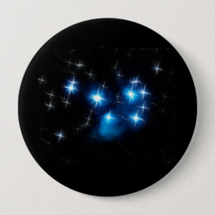 Pleiades Blue Star-cluster Ronde Button 4,0 Cm