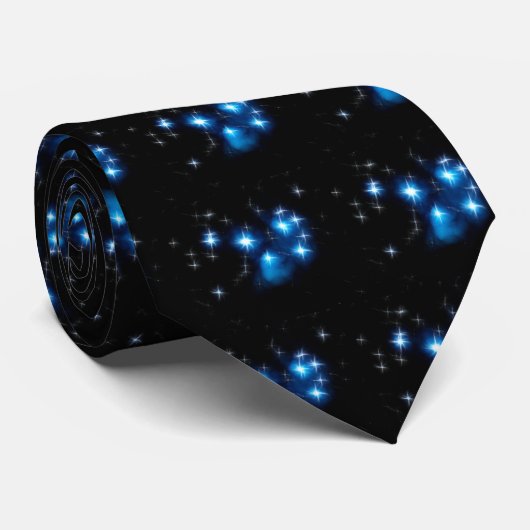 Pleiades Blue Star-cluster Stropdas (Opgerold)