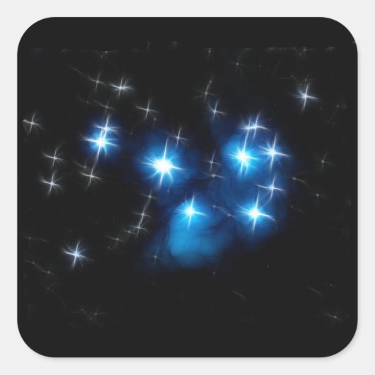 Pleiades Blue Star-cluster Vierkante Sticker (Voorkant)