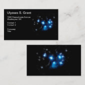 Pleiades Blue Star-cluster Visitekaartje (Voorkant / Achterkant)