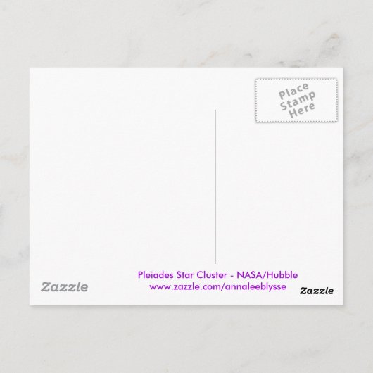 Pleiades in het Paarse Briefkaart (Achterkant)