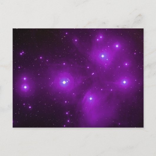 Pleiades in Paarse Postkaart (Voorkant)