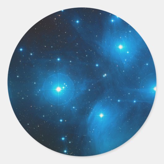 Pleiades Open Star-cluster Ronde Sticker (Voorkant)