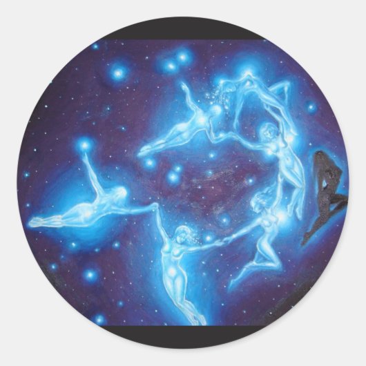 Pleiades Ronde Sticker (Voorkant)