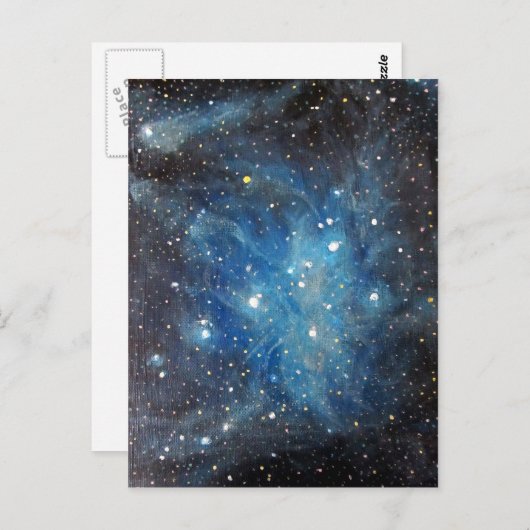 Pleiades Space Art Constellation Schilderen Afdruk Briefkaart (Voorkant / Achterkant)