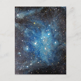Pleiades Space Art Constellation Schilderen Afdruk Briefkaart
