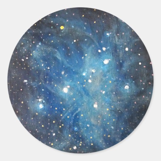 Pleiades Space Art Constellation Schilderij Print Ronde Sticker (Voorkant)