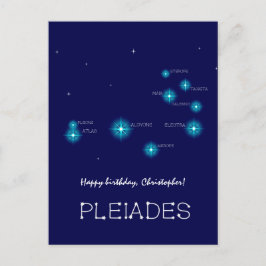 Pleiadesterrenhoop in het noordelijk halfrond vorm briefkaart