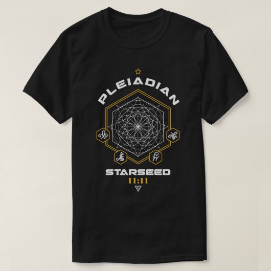 Pleiadian Starseed Light Code Sacred Geometry 111 T-shirt (Design voorkant)