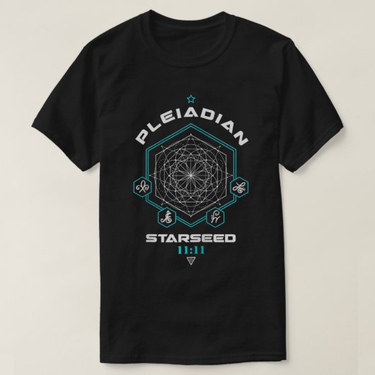 Pleiadian Starseed Light Code Sacred Geometry 111 T-shirt (Design voorkant)