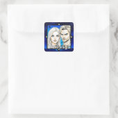 Pleiadians Extra Terrestrials Race met Sterren Vierkante Sticker (Tas)