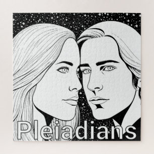 Pleiadians Tall Extraterrestrials Vrouw en Man Legpuzzel