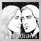 Pleiadians Tall Extraterrestrials Vrouw en Man Poster (Voorkant)