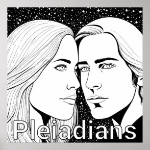 Pleiadians Tall Extraterrestrials Vrouw en Man Poster