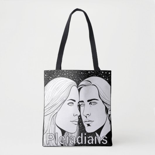 Pleiadians Tall Extraterrestrials Vrouw en Man Tote Bag (Voorkant)