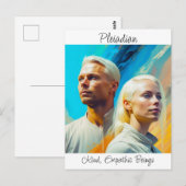 Pleiadiërs Buitenaards Alien Ras Briefkaart (Voorkant / Achterkant)