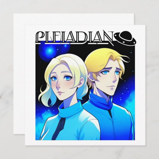 Pleiadische Alien Race en UFO (Voorkant / Achterkant)