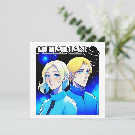 Pleiadische Alien Race en UFO (Staand voorkant)