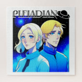 Pleiadische Alien Race en UFO Legpuzzel (Verticaal)