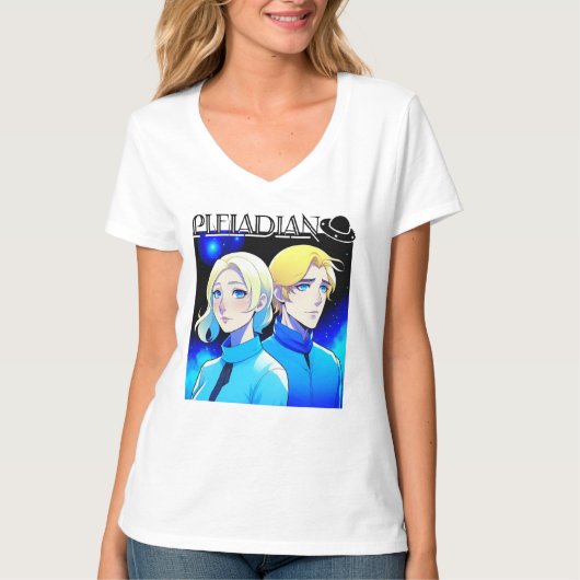 Pleiadische Alien Race en UFO T-shirt (Voorkant)