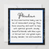 Pleiadische Alien Race met Sterren en UFO's (Achterkant)