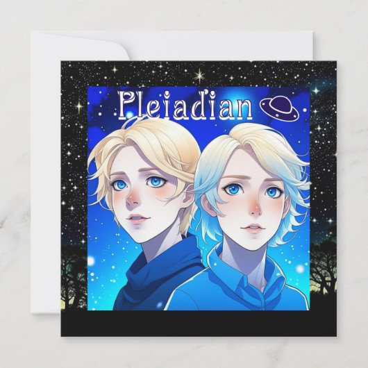 Pleiadische Alien Race met Sterren en UFO's (Voorkant)