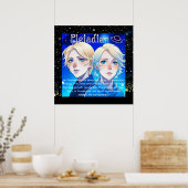 Pleiadische Alien Race met Sterren en UFO's Poster (Keuken)