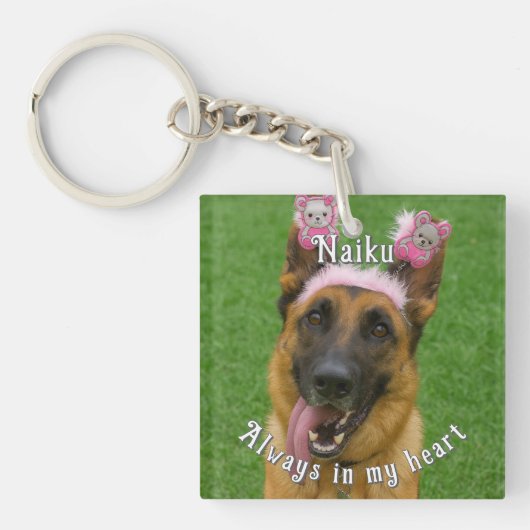 Plein Acryl Huisdier Foto Memorial Sleutelhanger (voorkant)