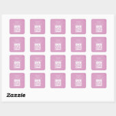 Plein communicant Pink Vierkante Sticker (Vel)