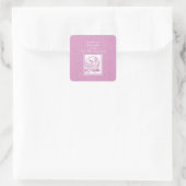 Plein communicant Pink Vierkante Sticker (Tas)