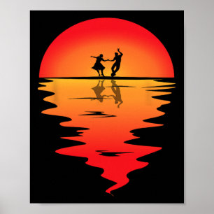 Plein Dansen Sunset Square Danser Plein Poster