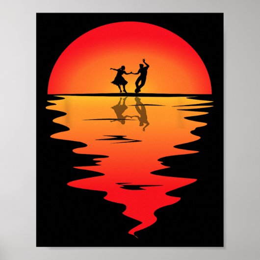 Plein Dansen Sunset Square Danser Plein Poster (Voorkant)