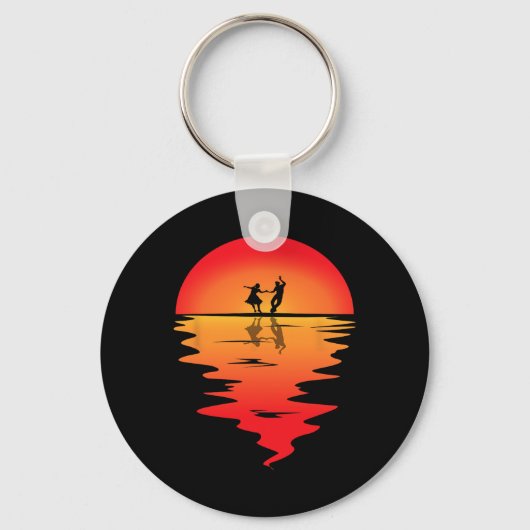 Plein Dansen Sunset Square Danser Plein Sleutelhanger (Voorkant)