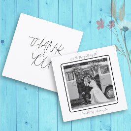 Plein Eenvoudig Dank u Bruiloftsfotokaarten Bedankkaart