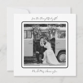 Plein Eenvoudig Dank u Bruiloftsfotokaarten Bedankkaart (Achterkant)