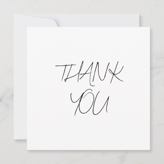 Plein Eenvoudig Dank u Bruiloftsfotokaarten Bedankkaart (Voorkant)