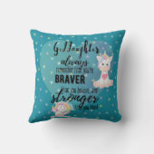 Plein GODDOCHTER Motivatie Spreuk Eenhoorn Lichtbl Kussen (Achterkant)