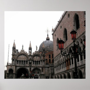 Plein & Kathedraal Basiliek van St Mark Poster