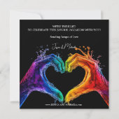 🌈❤️Plein LGBTQ Hart van Trots bruiloft Save The Date (Achterkant)